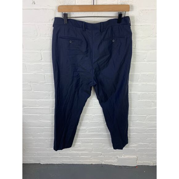 Ryan Seacrest Men's Mid Rise Modern Fit Straight Dress Pant Navy Blue Size 34/30 - Picture 3 of 5